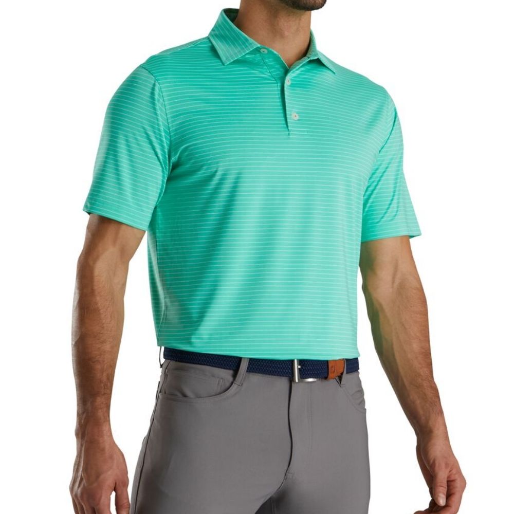 Footjoy Lisle Classic Pencil Stripe Self Collar Polo