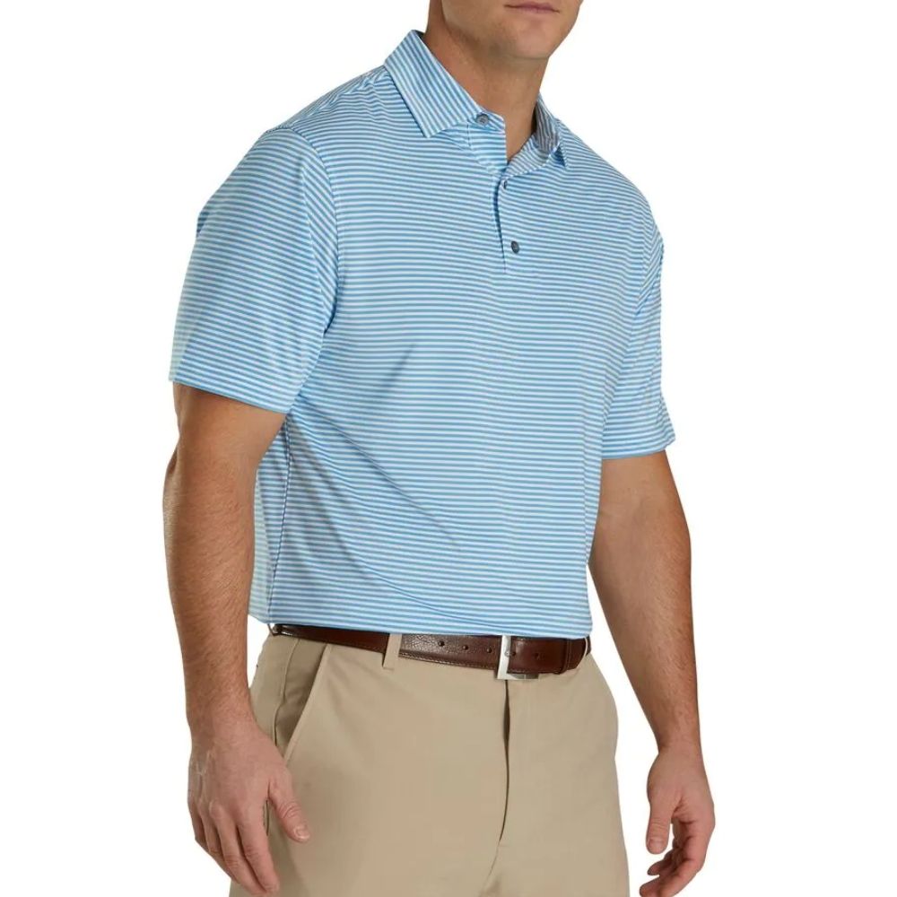 Footjoy Lisle Feeder Stripe Self Collar Polo