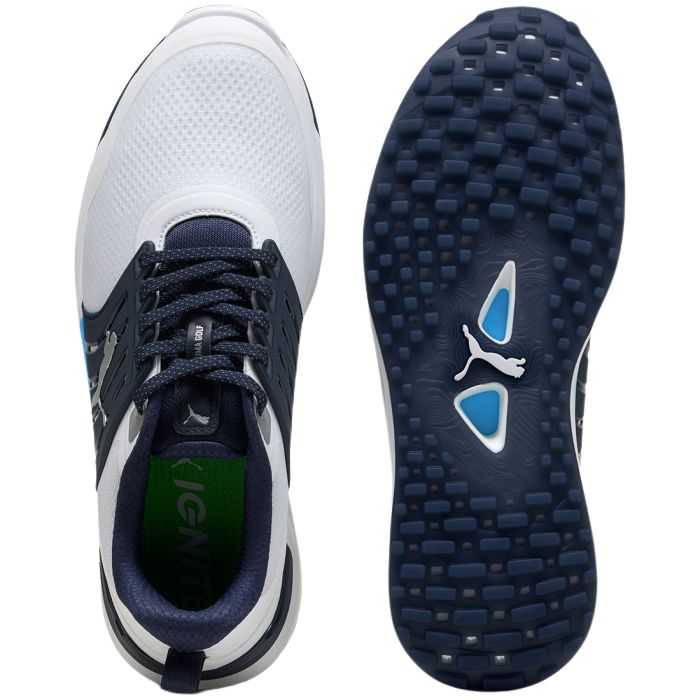Puma Men's Ignite Elevate 2 Spikeless Golf Shoes - Puma White/Deep Navy