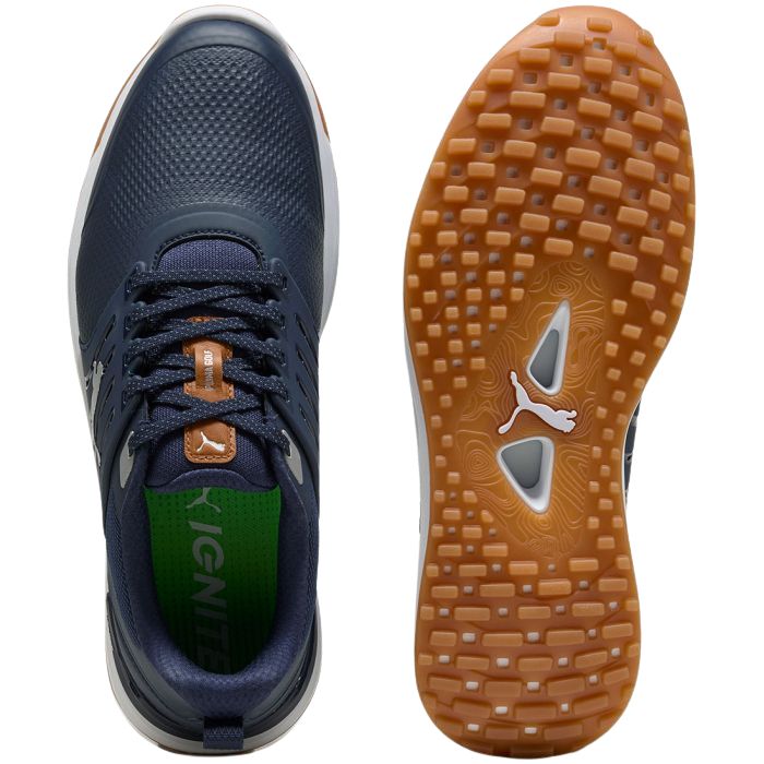 Puma Men's Ignite Elevate 2 Spikeless Golf Shoes - Deep Navy/Puma Silver/Gum