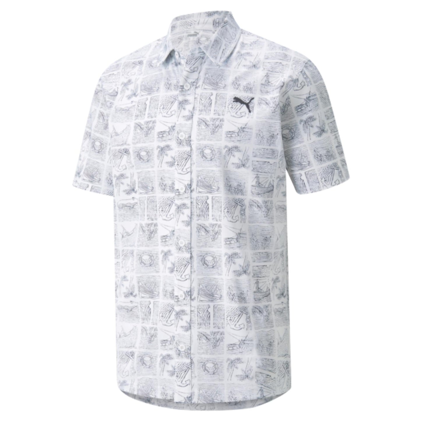 Puma Men's MATTR Shipwrecked Button Down Golf Polo