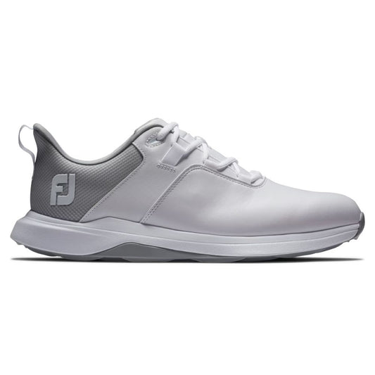 FootJoy Men's ProLite Spikeless Laced Golf Shoes - White/Grey