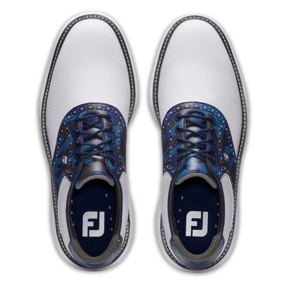 FootJoy FJ Traditions Golf Shoes White/Navy/Camo 57945 (Previous Season Style)
