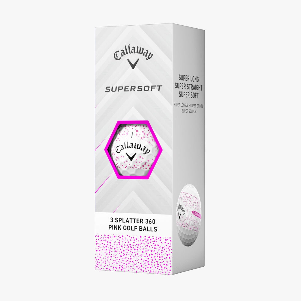 Callaway 2025 SuperSoft Pink Splatter Golf Balls - 1 Dozen