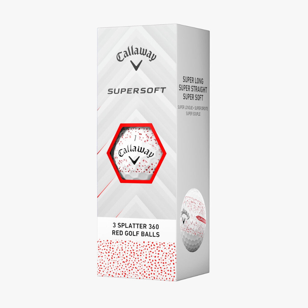 Callaway 2025 SuperSoft Red Splatter Golf Balls - 1 Dozen