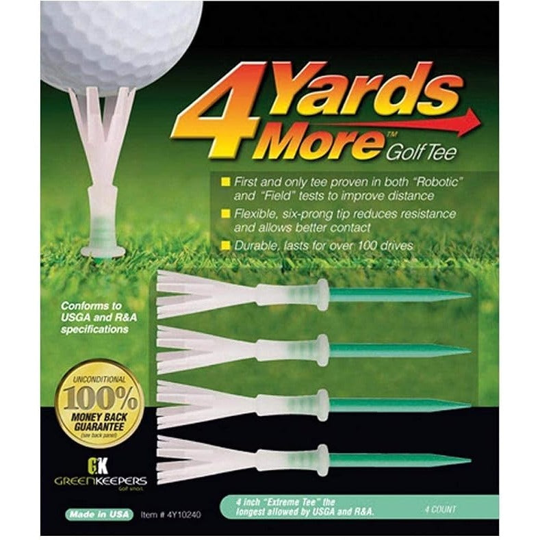 4 Yards More Golf Tee 4" - Four Pack Green