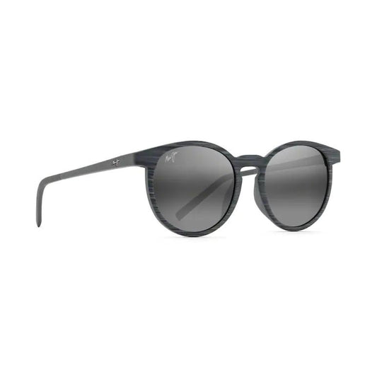 Maui Jim Kiawe Polarized Sunglasses Grey Stripe Frame Neutral Grey Lens