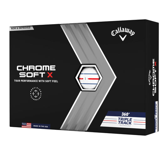 Callaway Chrome Soft X 22 360 Triple Track White Golf Balls - 1 Dozen