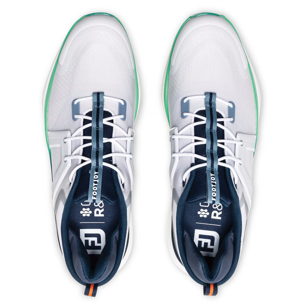 FootJoy Men's HyperFlex Golf Shoes - 55489- White/Navy/Green (Previous Season Style)