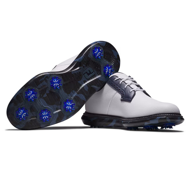 FootJoy Men's Traditions Golf Shoe - 57956 White/Navy Camo (Previous Season Style)