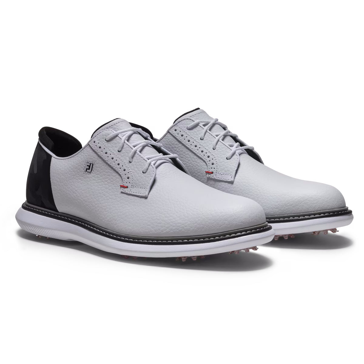 FootJoy Men's Traditions Camo Blucher Golf Shoes - 57979 White/Black Camo/Crimson