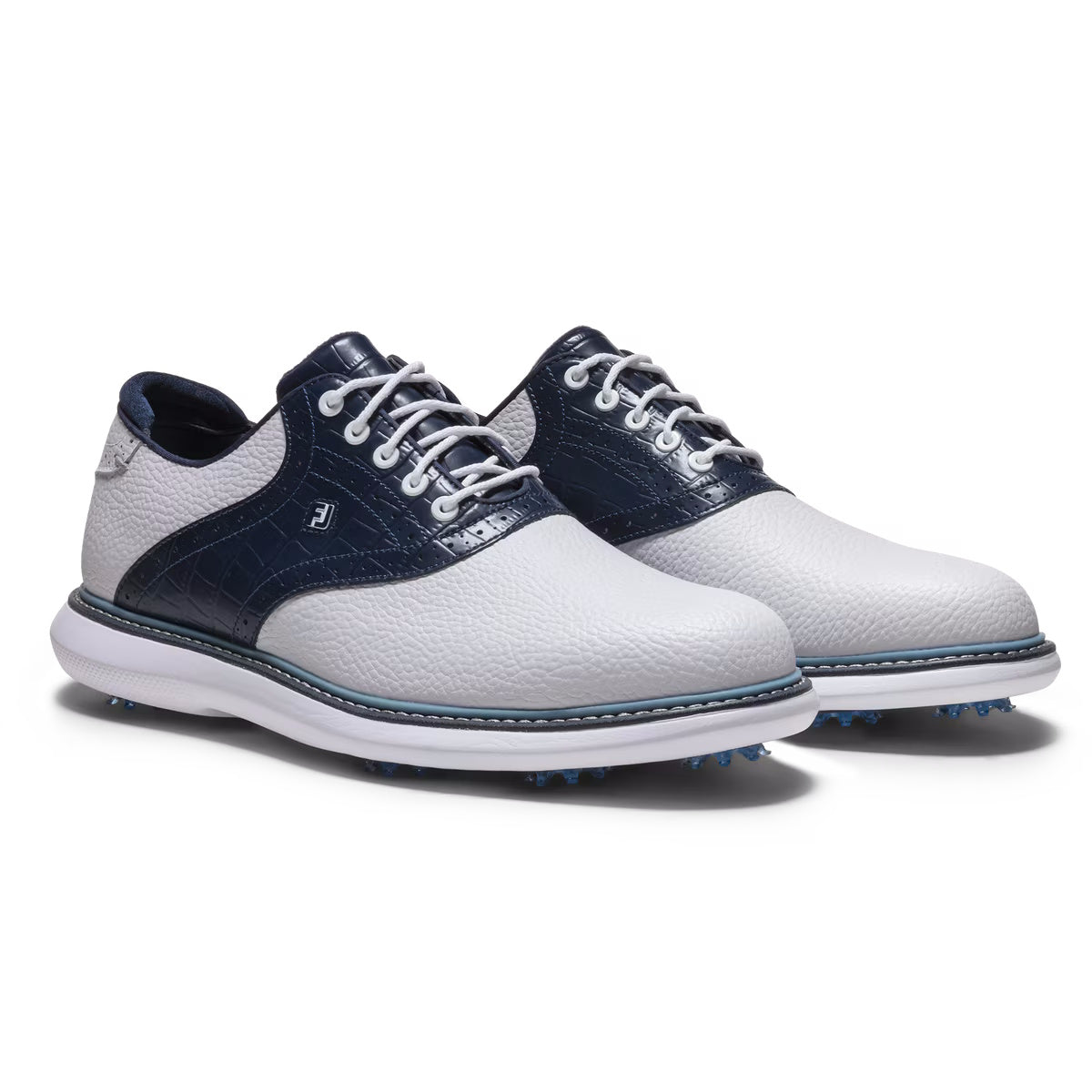 FootJoy Men's Traditions Golf Shoes - 57981 White/Peacoat/Marine (Previous Season Style)