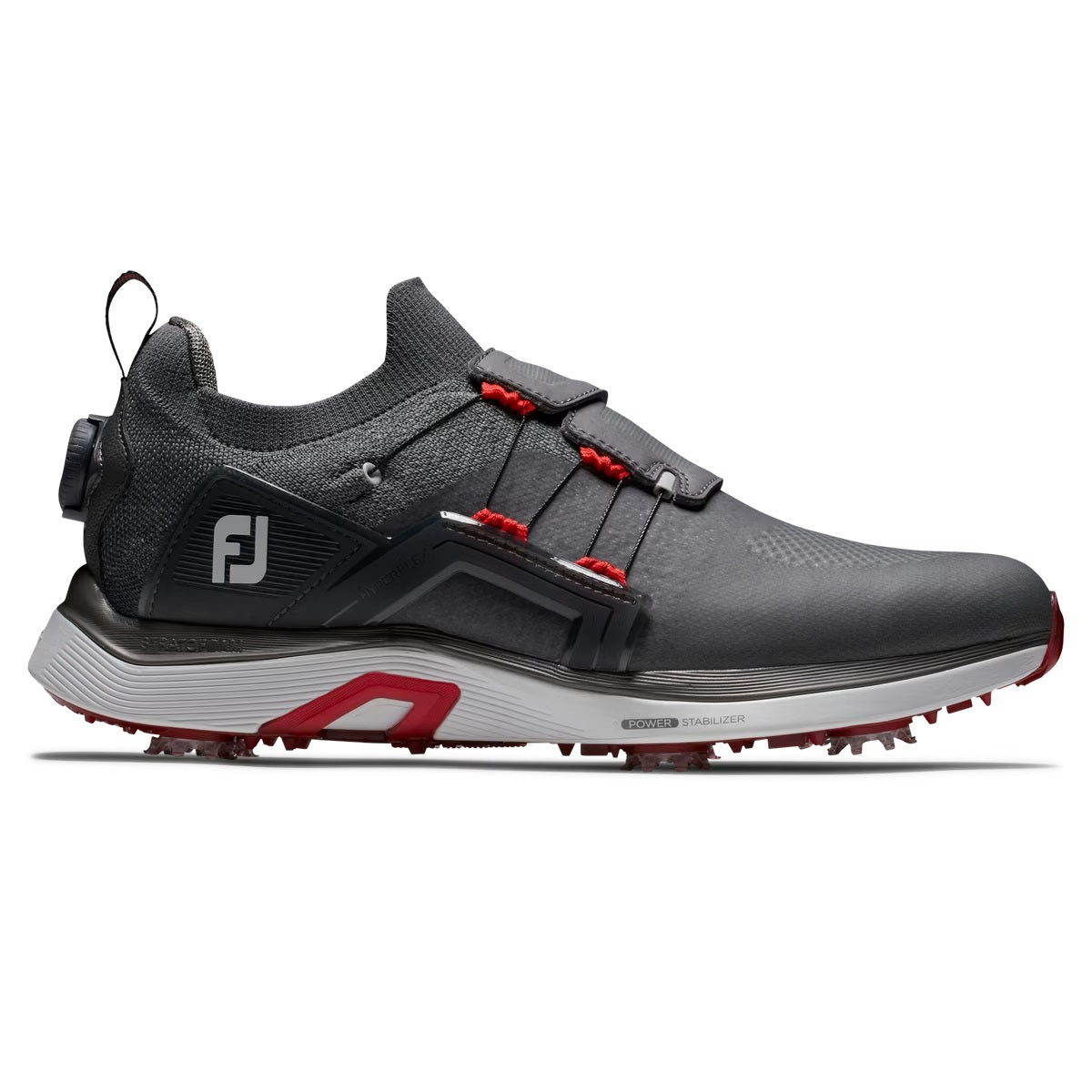 FootJoy HyperFlex Boa Golf Shoes 51405 Charcoal/Grey/Red (Previous Season Style)