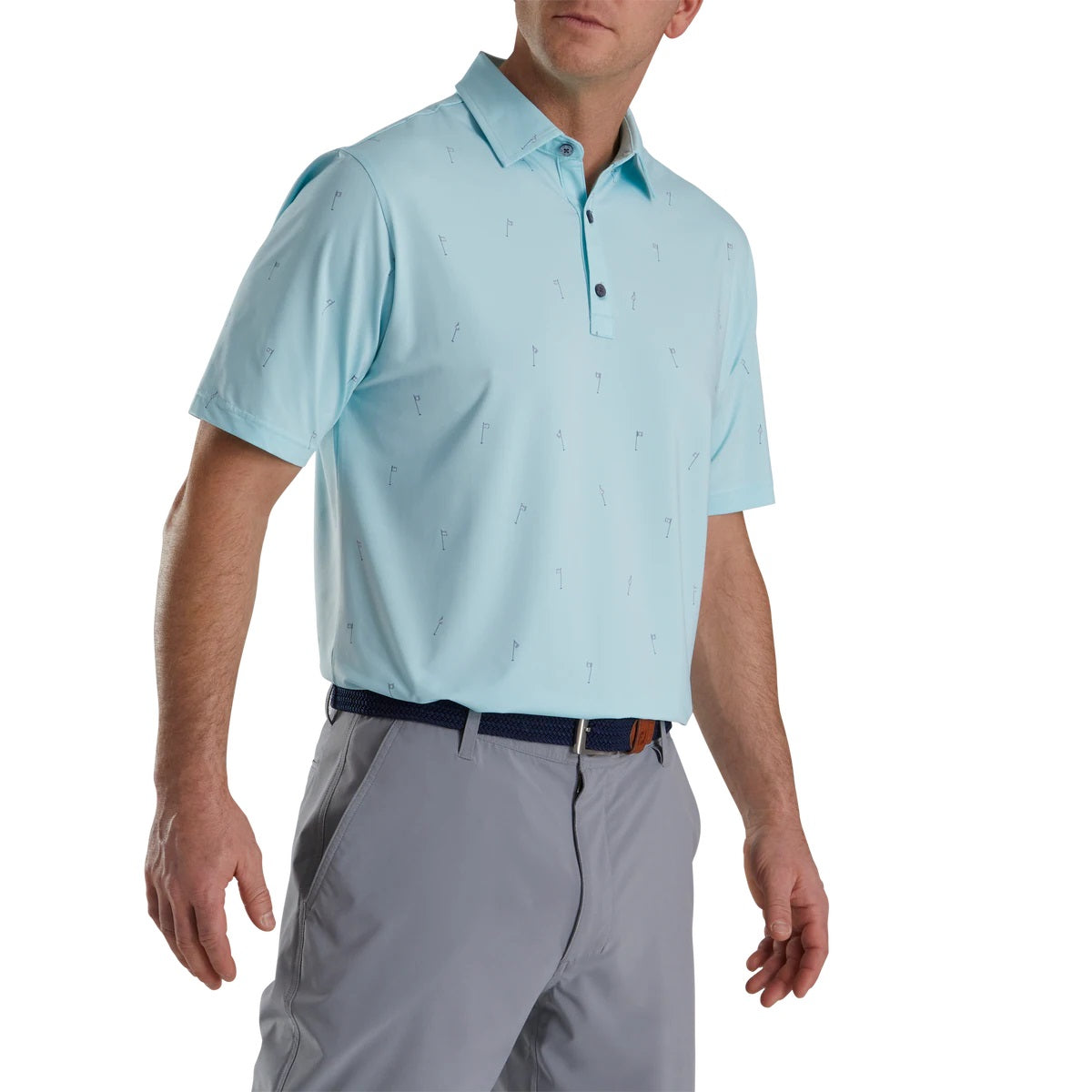 footjoy dress shirts FootJoy Golf Travel Print Lisle Self Collar Polo