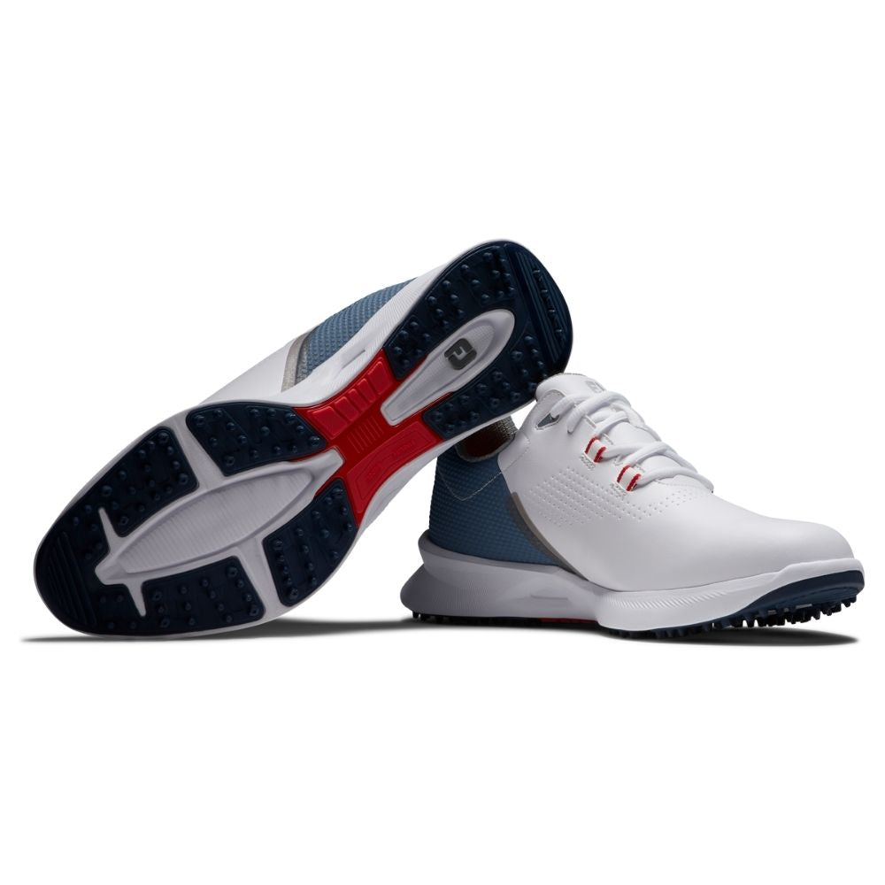 FootJoy Fuel Mens Golf Shoes White/Blue Fog/Red 55441 (Previous Season Style)