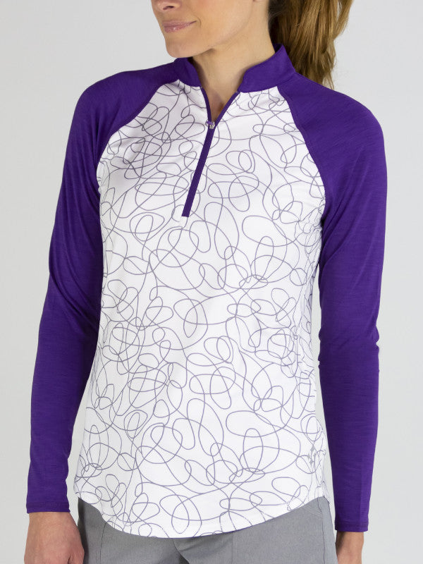 Jofit Womens Long Sleeve Mock Purple Mist #UT082-SSW