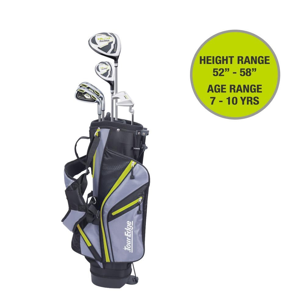 Tour Edge HL-J Junior Complete Set 4 x 1 7-10 Yrs - Lime Green W/Bag - Very Good