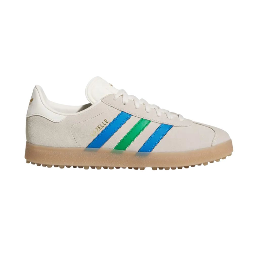 Adidas Men's Gazelle Golf Shoes - JI4165 - Chalk White/Green/Blue Bird