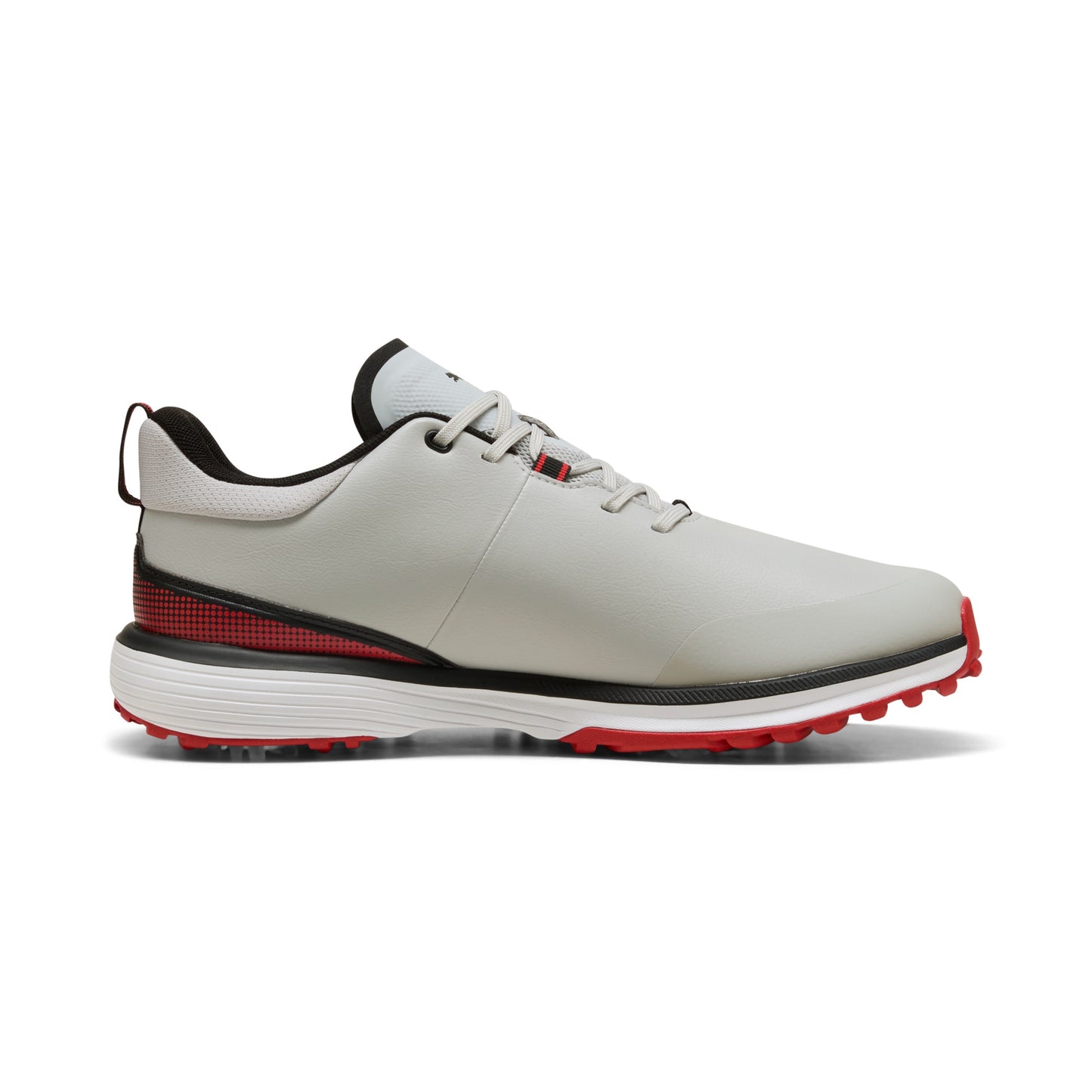 Puma Men's FUSION Grip ST Golf Shoe - Ash Gray/Puma Black/Candy Apple