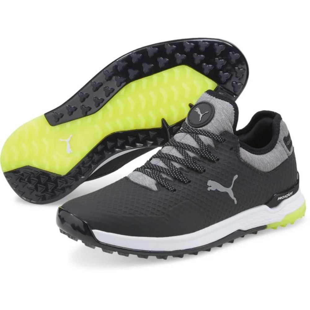 Puma Men's Proadapt Alphacat Golf Shoes Black/Silver/Yellow