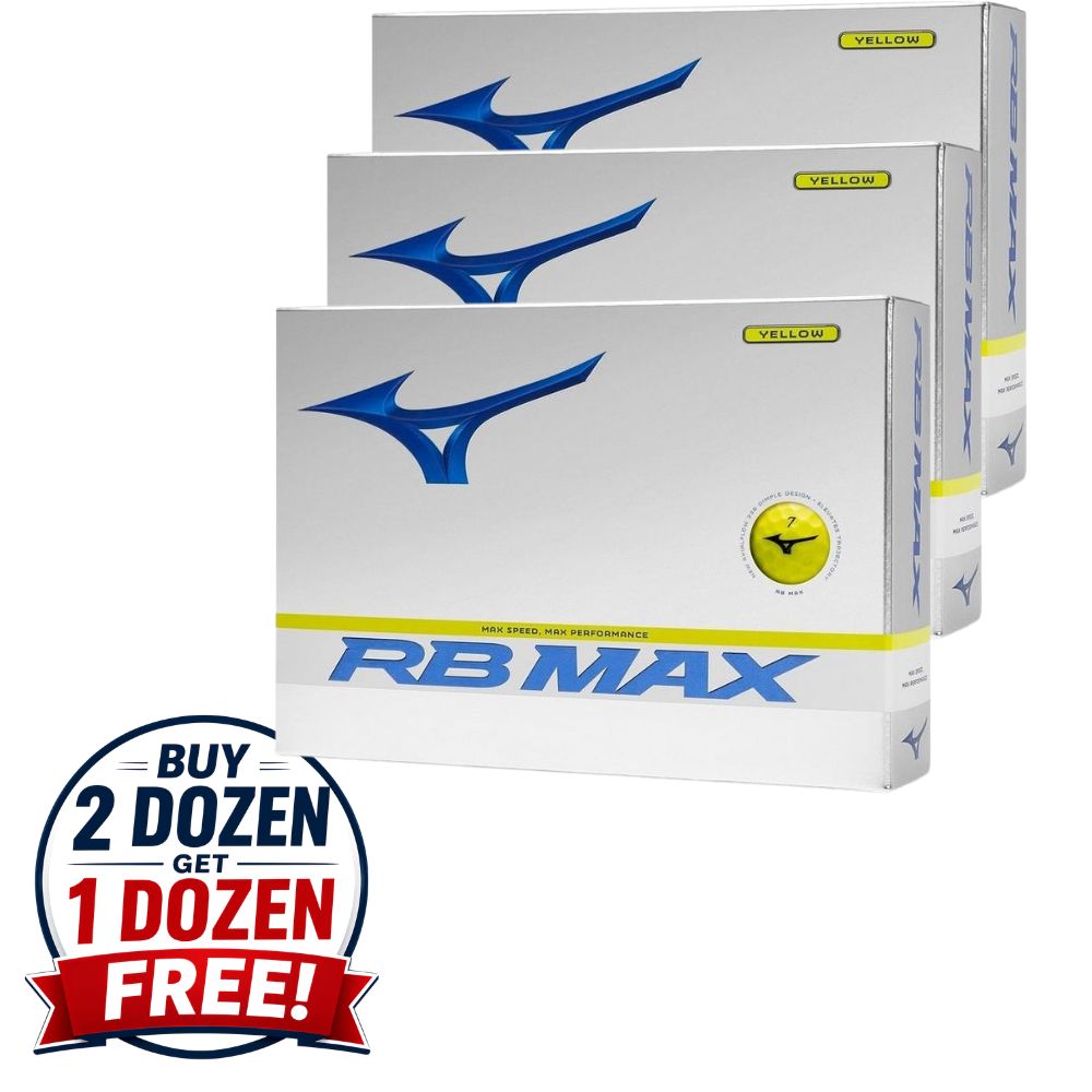 Mizuno RB Max Optic Yellow Golf Balls - Buy 2 Dozen, Get 1 Dozen FREE