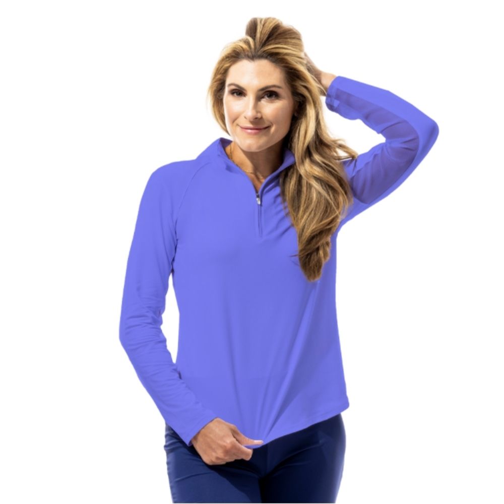San Soleil Womens Soltek Lux Long Sleeve Solid Mock