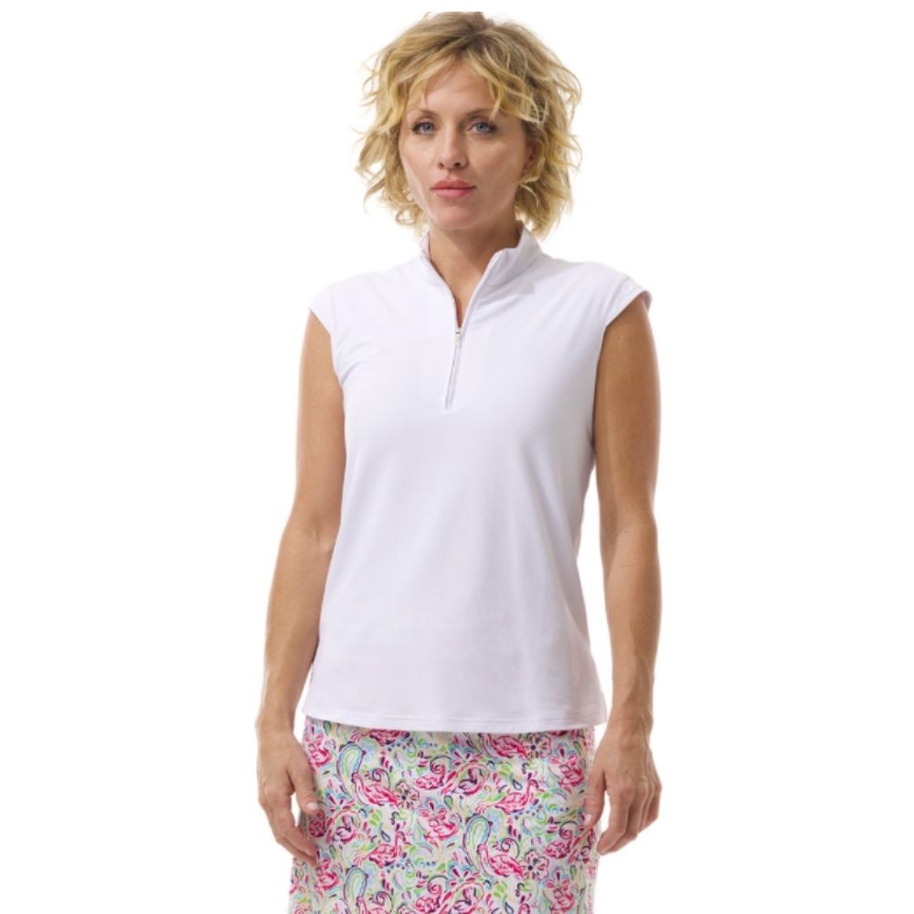 San Soleil Womens Soltek Lux Sleeveless Solid Mock