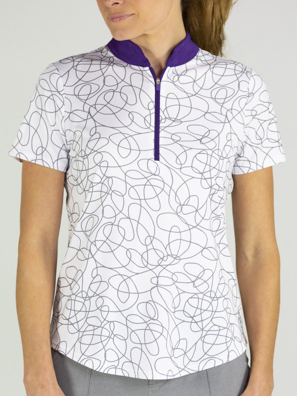 Jofit Womens Short Sleeve Printed Mock Sierra Swirl #GT410-SSW