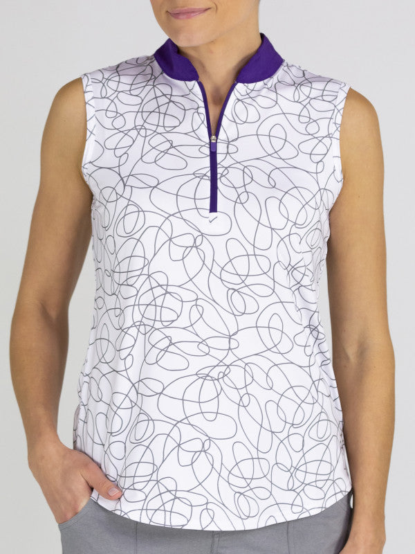 Jofit Womens Sleeveless Golf Mock Sierra Swirl #GT253-SSW Jofit Womens Sleeveless Golf Mock Sierra Swirl #GT253-SSW