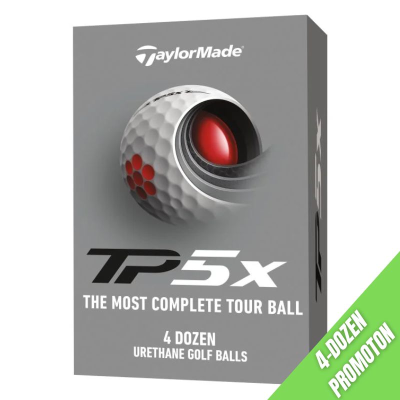 Taylormade TP5x Golf Balls - Buy 3 Dozen Get 1 Free (4-Dozen Pack