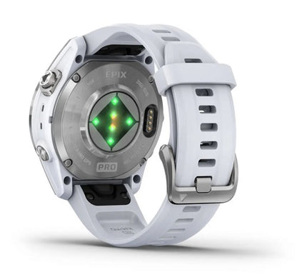 Garmin Epix Pro (Gen 2) Active Smartwatch 42mm Silver w/Whitestone Band (Open Box)