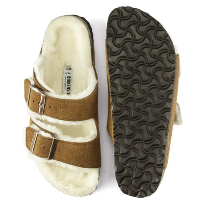 Birkenstock Arizona Shearling Suede Leather Sandal