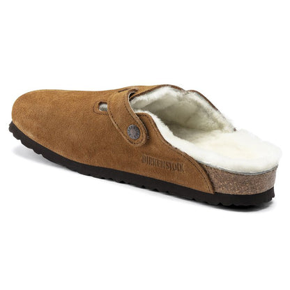 Birkenstock Boston Shearling Suede Leather Sandal