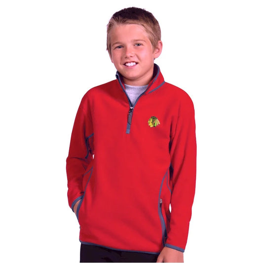 Antigua Chicago Blackhawks Youth Ice 1/4 Zip Pullover