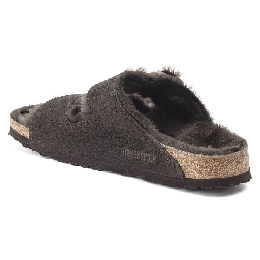 Birkenstock Arizona Shearling Suede Leather Sandal