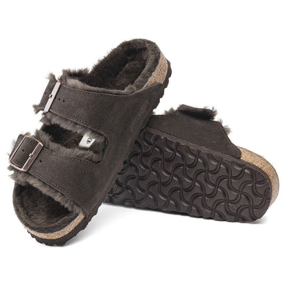 Birkenstock Arizona Shearling Suede Leather Sandal