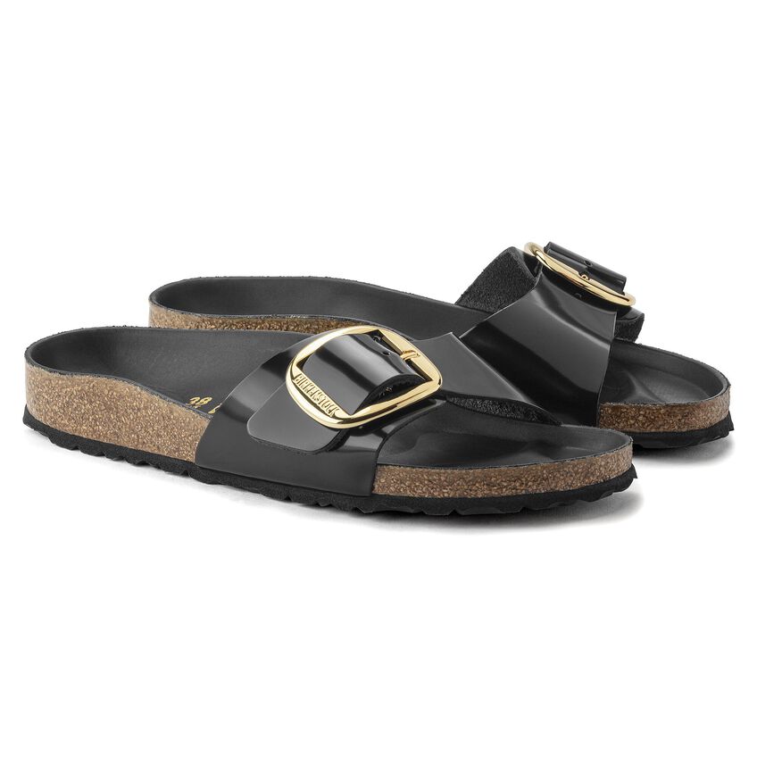 Birkenstock Madrid Big Buckle Natural Leather Patent Sandal