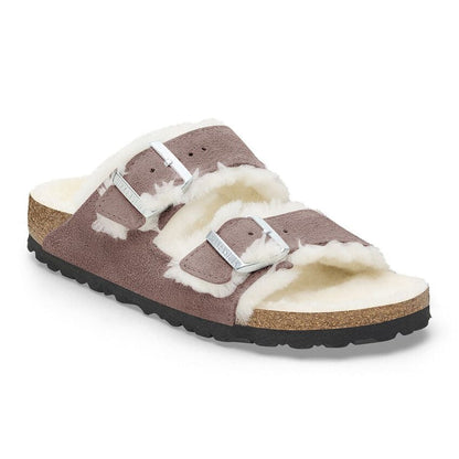 Birkenstock Arizona Shearling Suede Leather Sandal