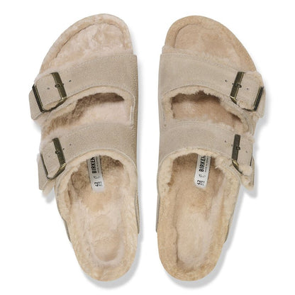 Birkenstock Arizona Shearling Suede Leather Sandal