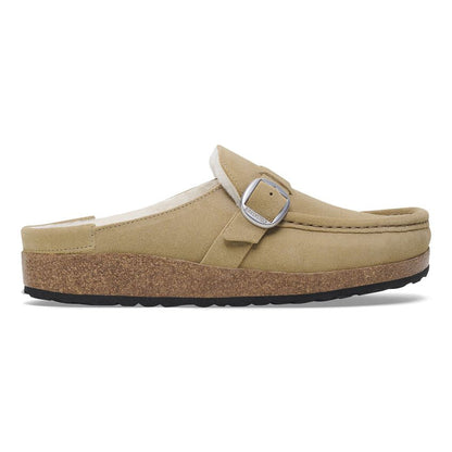 Birkenstock Buckley Shearling Suede Leather Sandal