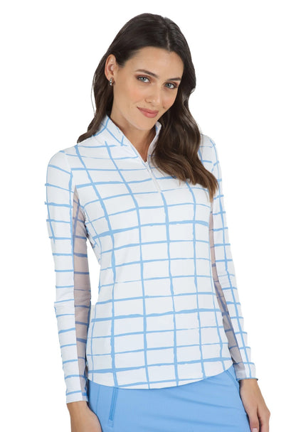 IBKUL Women's Cordova Long Sleeve Zip Mock Neck - 10495