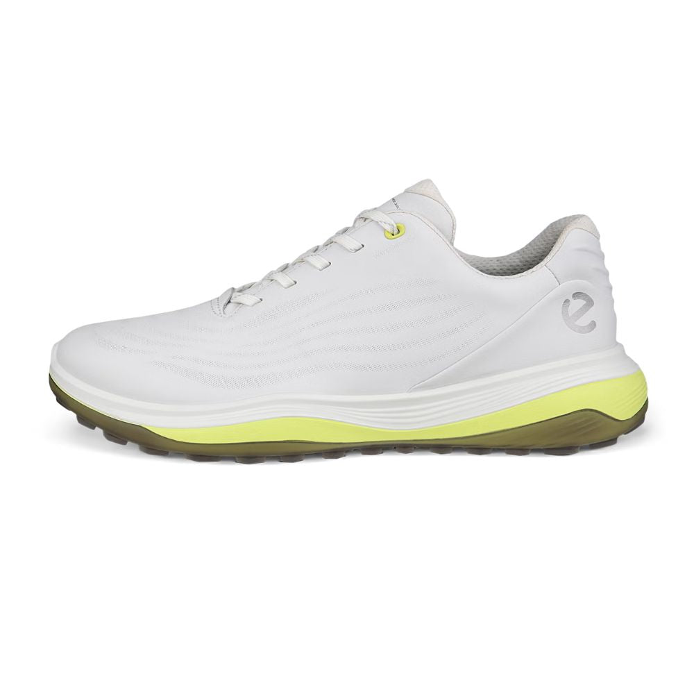 Ecco Men's LT1 Golf Spikeless Shoes - White/Yellow