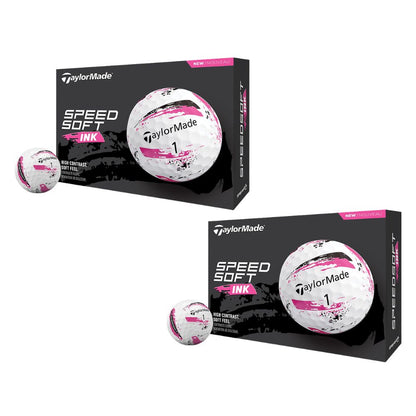 TaylorMade SpeedSoft Ink Pink Golf Balls (2 Dozen)