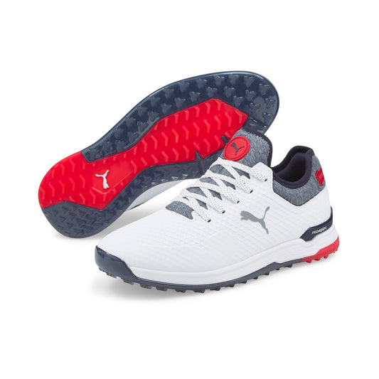 Puma Men's Proadapt Alphacat Golf Shoes White/Navy/Red