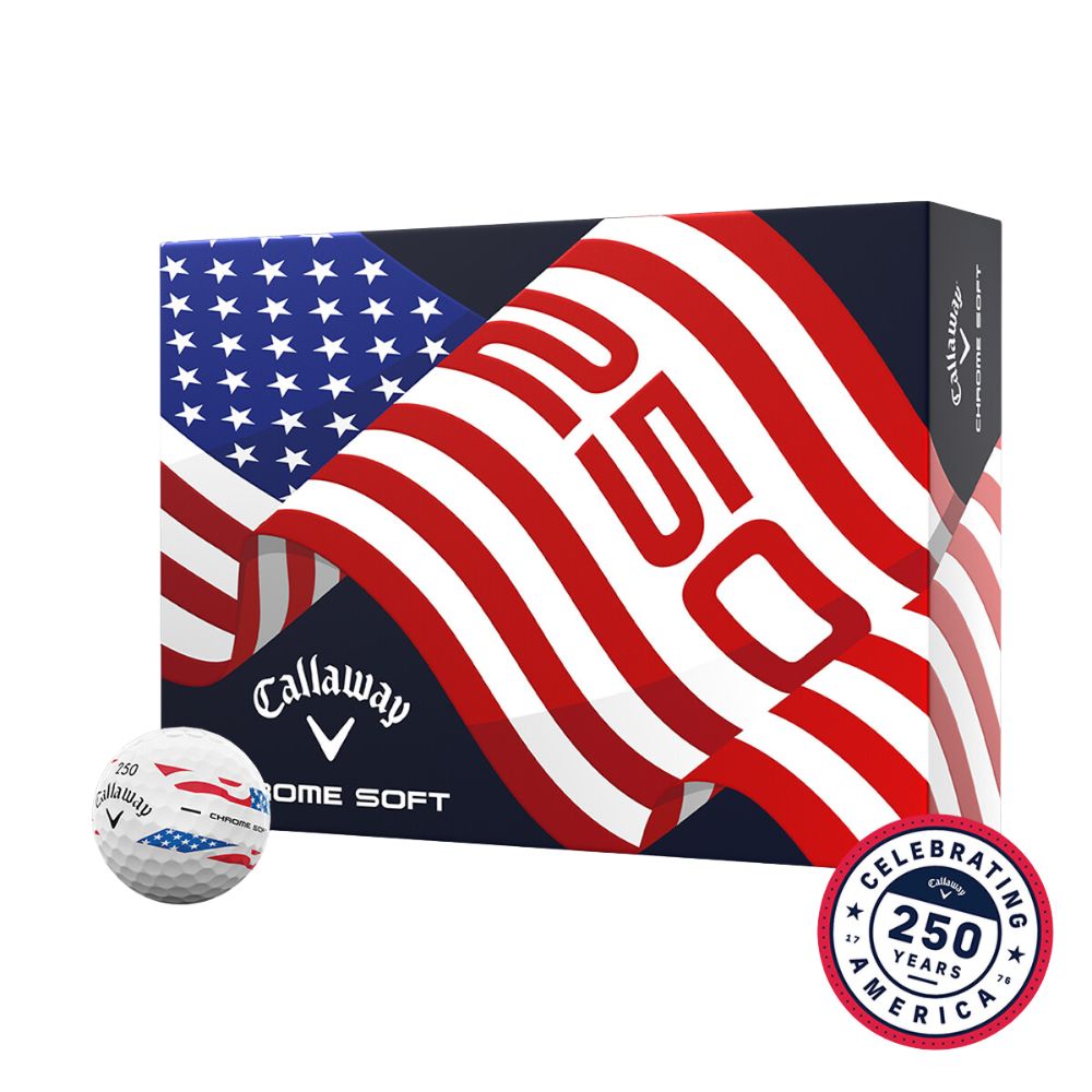 Callaway 2026 Chrome Soft USA Stripe Golf Balls - 1 Dozen