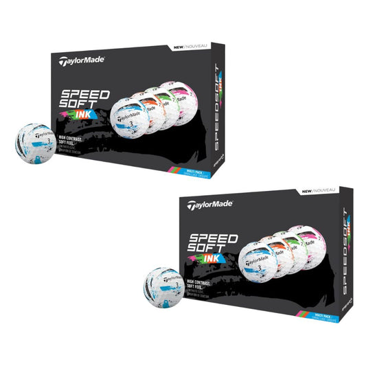 TaylorMade SpeedSoft Ink Multi Color Golf Balls (2 Dozen)