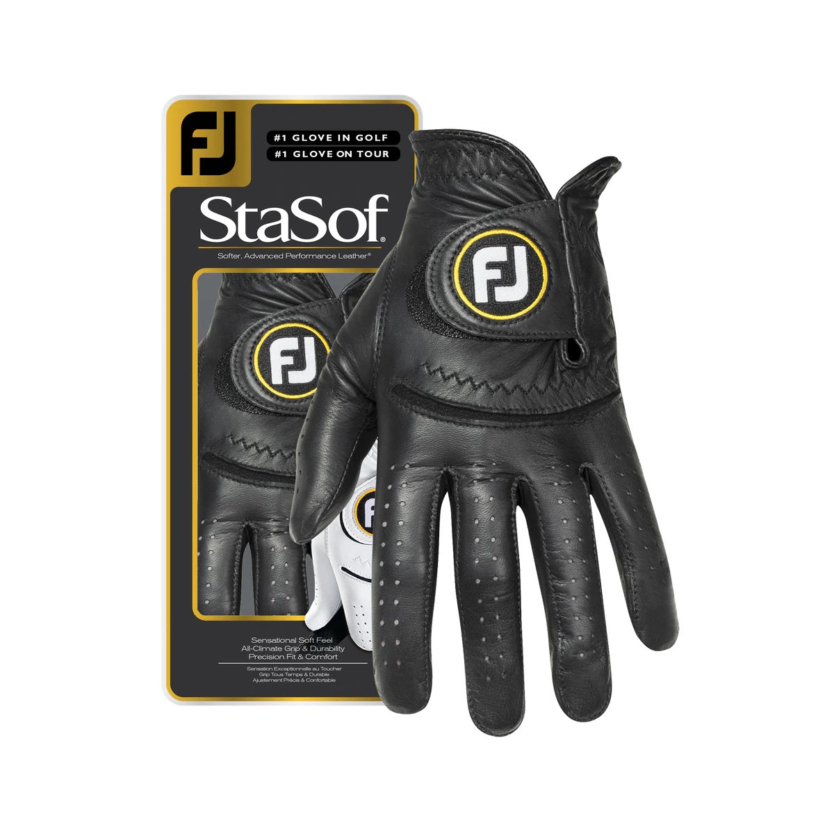 FootJoy Mens Stasof Golf Gloves Black
