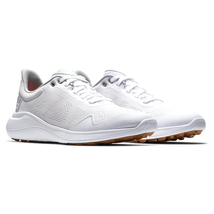 FootJoy Women's Flex Golf Shoes White/Tan 95764 (Previous Season Style)
