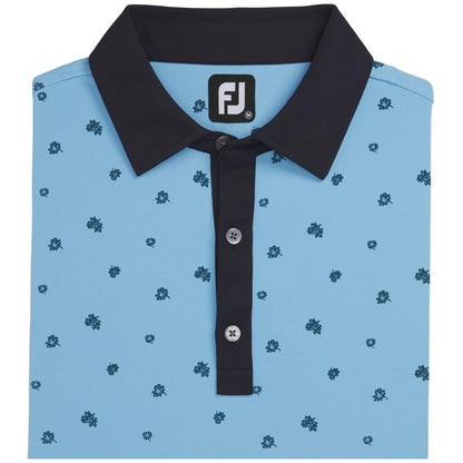 FootJoy Scattered Floral Stretch Pique Self Collar Golf Polo