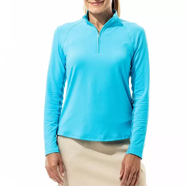 San Soleil Womens Soltek Lux Long Sleeve Solid Mock